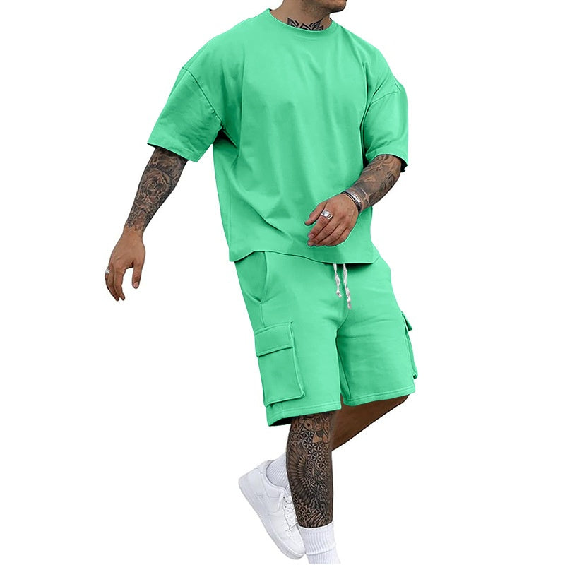👕 50% OFF NOW! 🔥 Men's Casual Short Sleeve T-Shirt & Shorts Set – Breathable, lightweight & perfect for summer 🩳