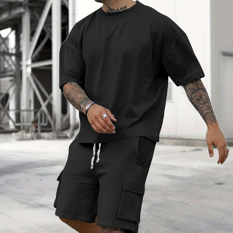 👕 50% OFF NOW! 🔥 Men's Casual Short Sleeve T-Shirt & Shorts Set – Breathable, lightweight & perfect for summer 🩳