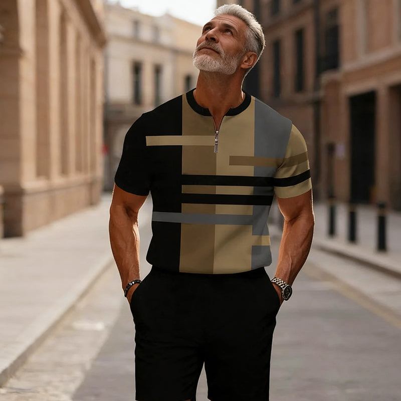 🎁New arrival 57% OFF💥Men's Quarter-Zip Shirt & Shorts Set