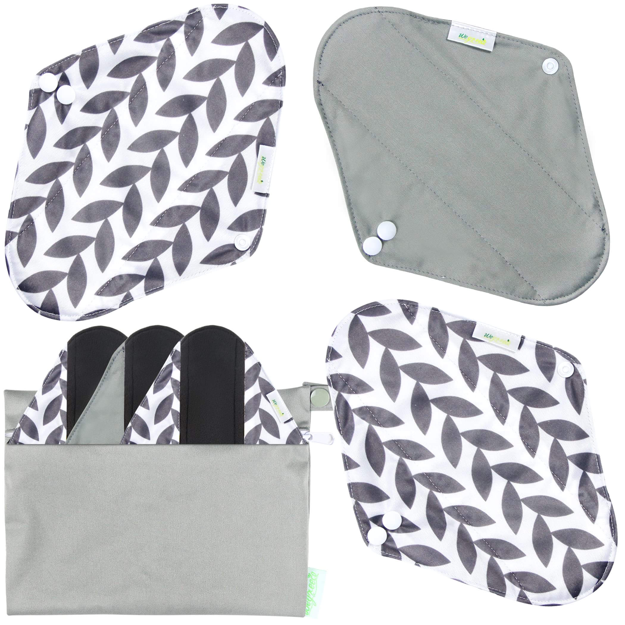 Reusable Sanitary Pads, 6 Pack with 1 Cloth Mini Wet Bag