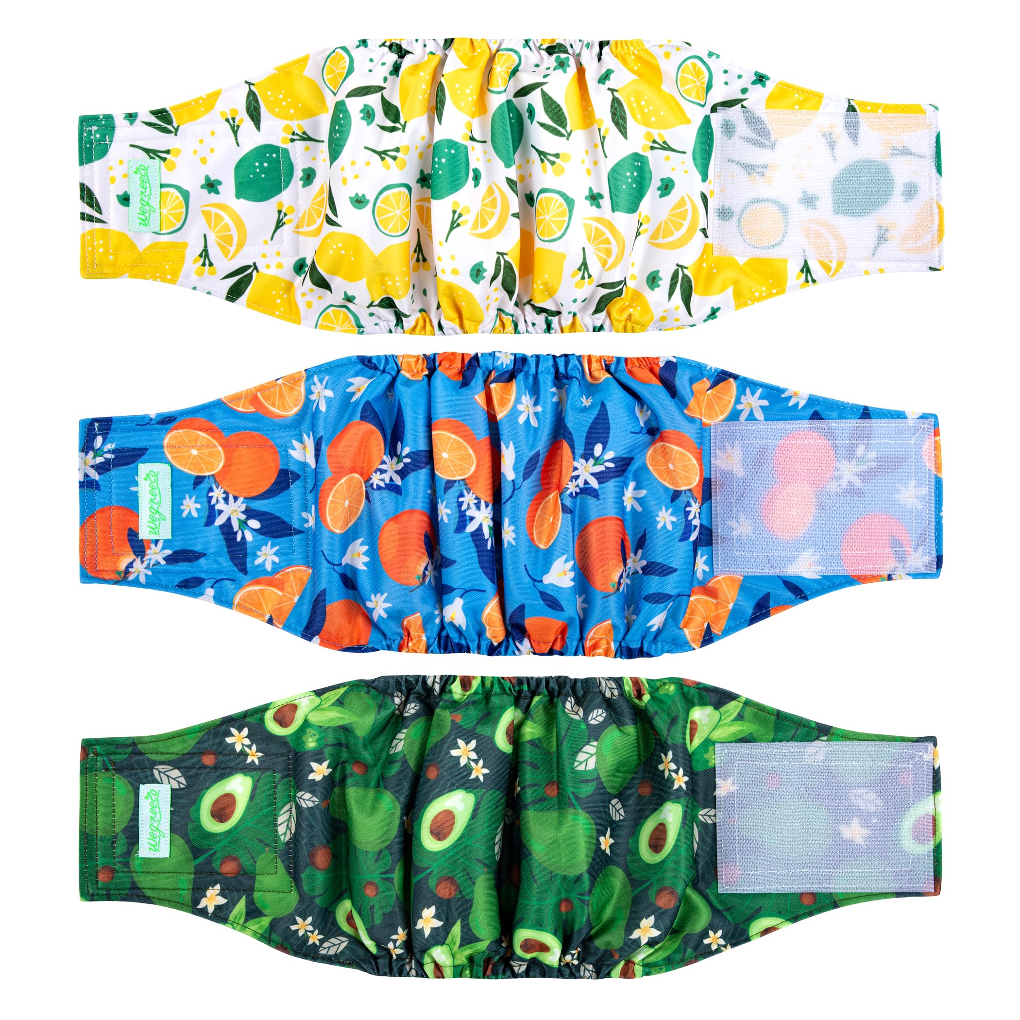 Dog Belly Band, Male Dog Diapers, 3-Pack, Multicolor