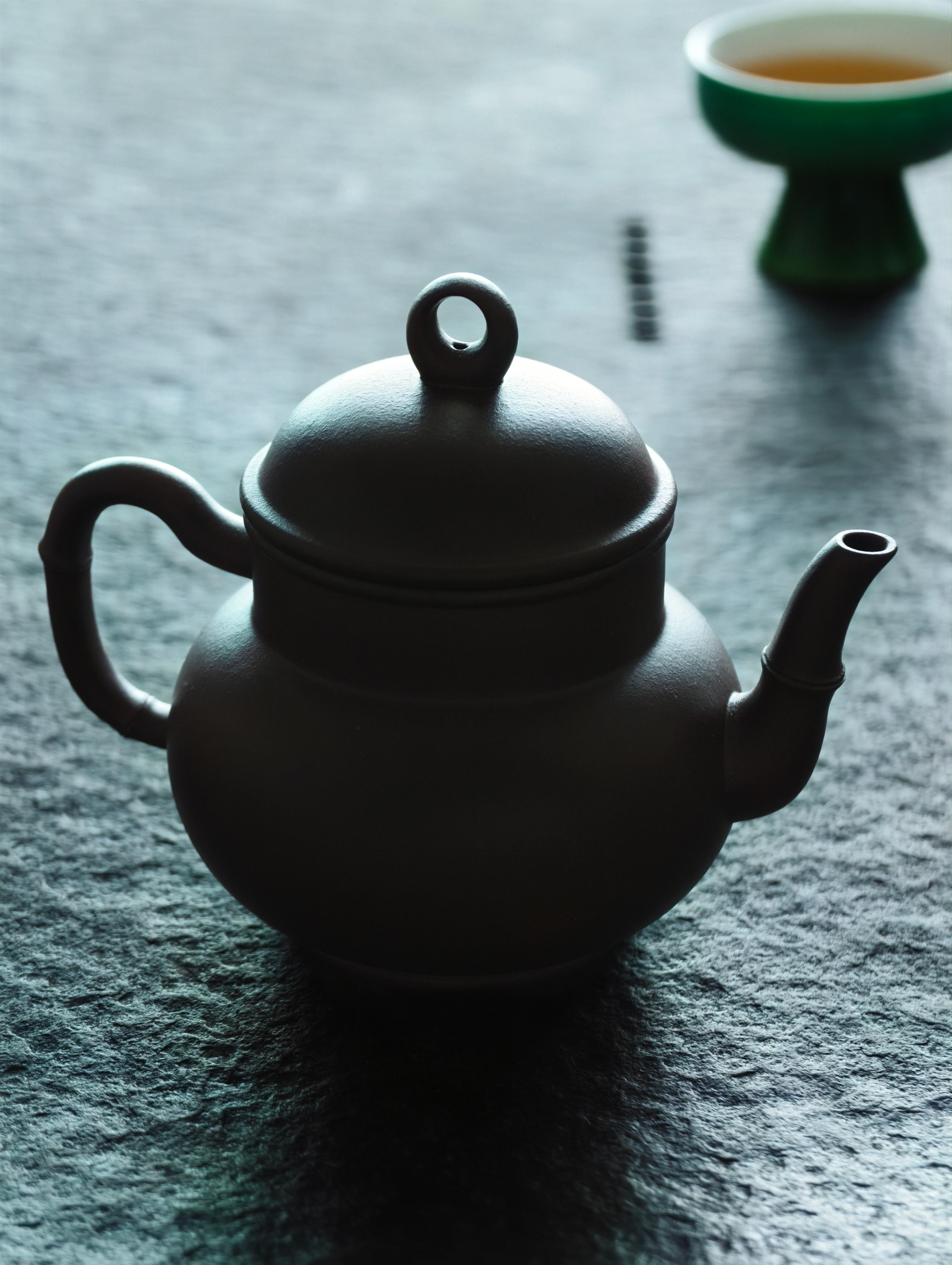 "Bamboo Brings Peace", Yixing Purple Clay (Zisha) Teapot 200ml
