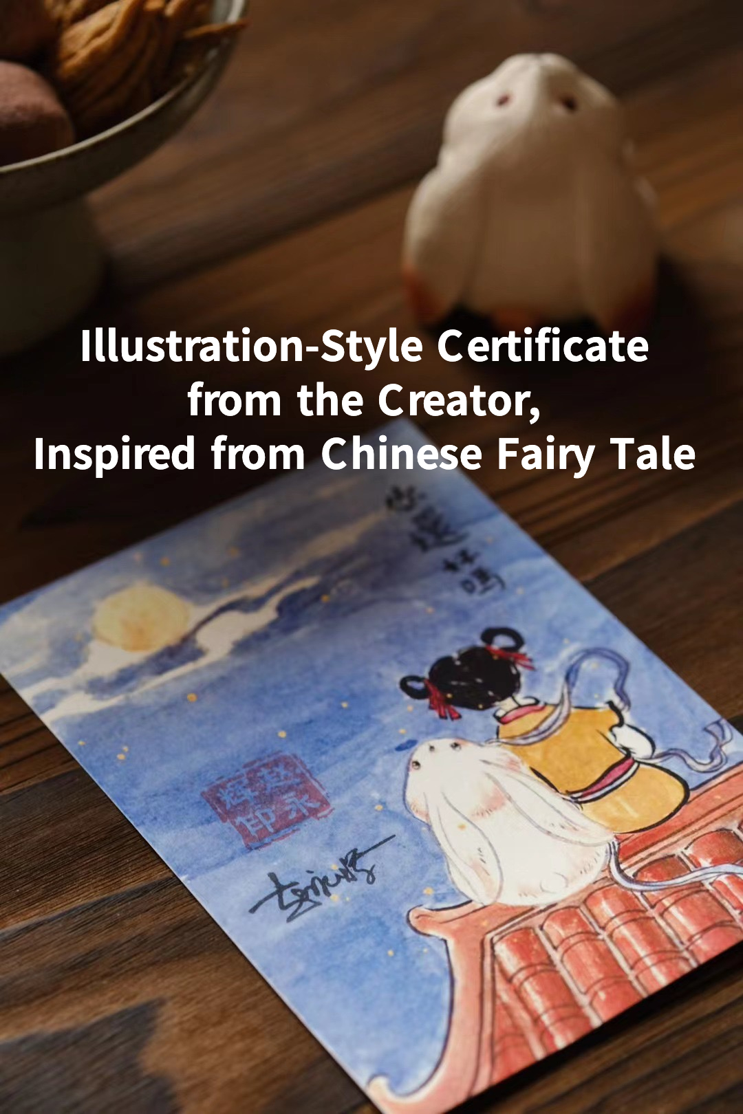 Moon Rabbit Figurine, Handmade Ceramic Tea Pet, Made of Yixing Zisha Clay