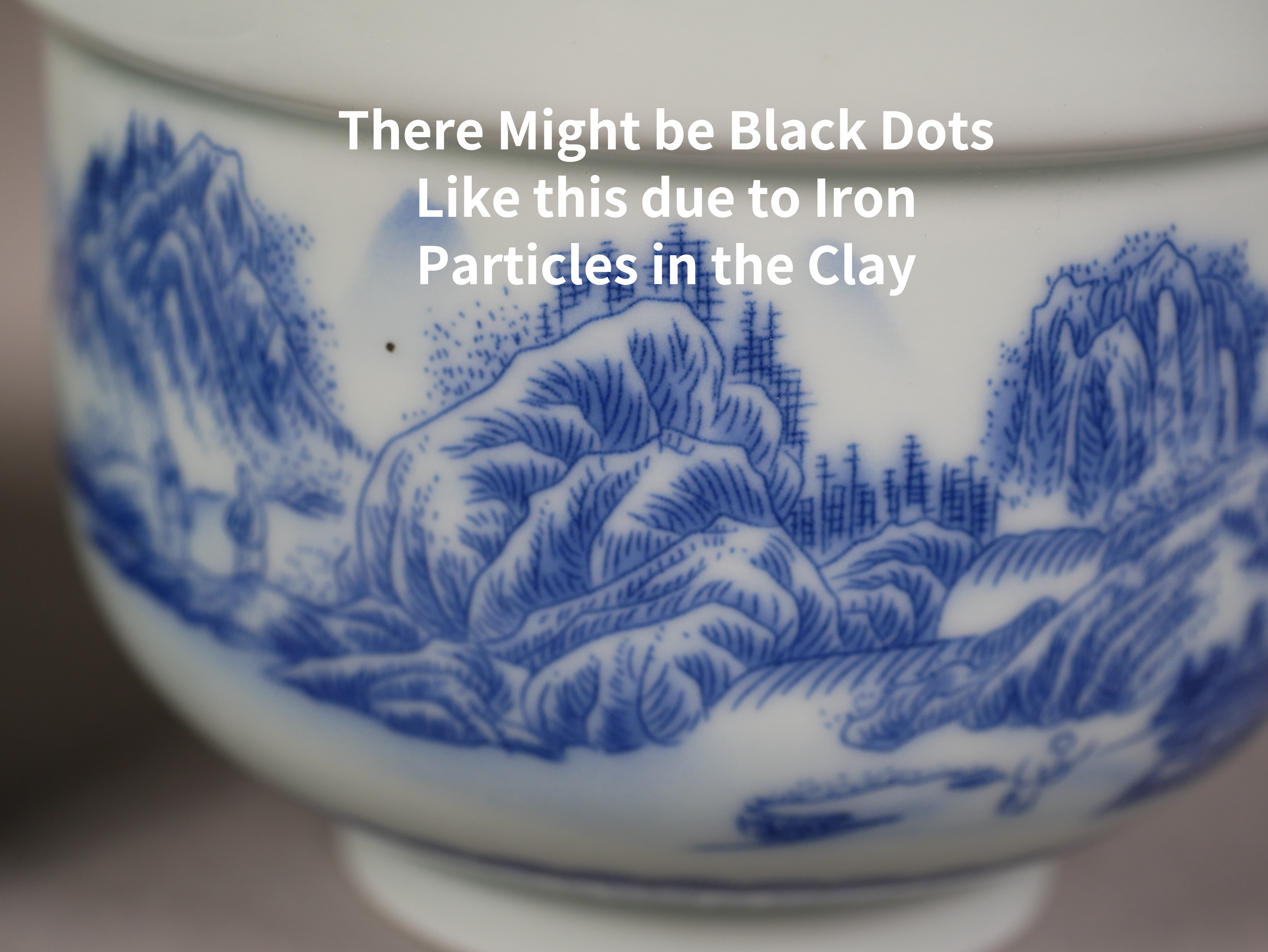 Blue-and-White Porcelain Travel Tea Set, 1 Teapot+3 Cups, Traditional Chinese Landscape Imagery 200ml