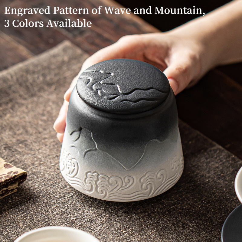 Japanese Style Ceramic Tea/Coffee Container Cans Canister, Tea Leaf Storage Sugar Canister