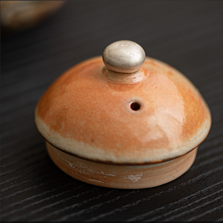 Japanese Shino Ware Style Black Cat Teapot 110ml