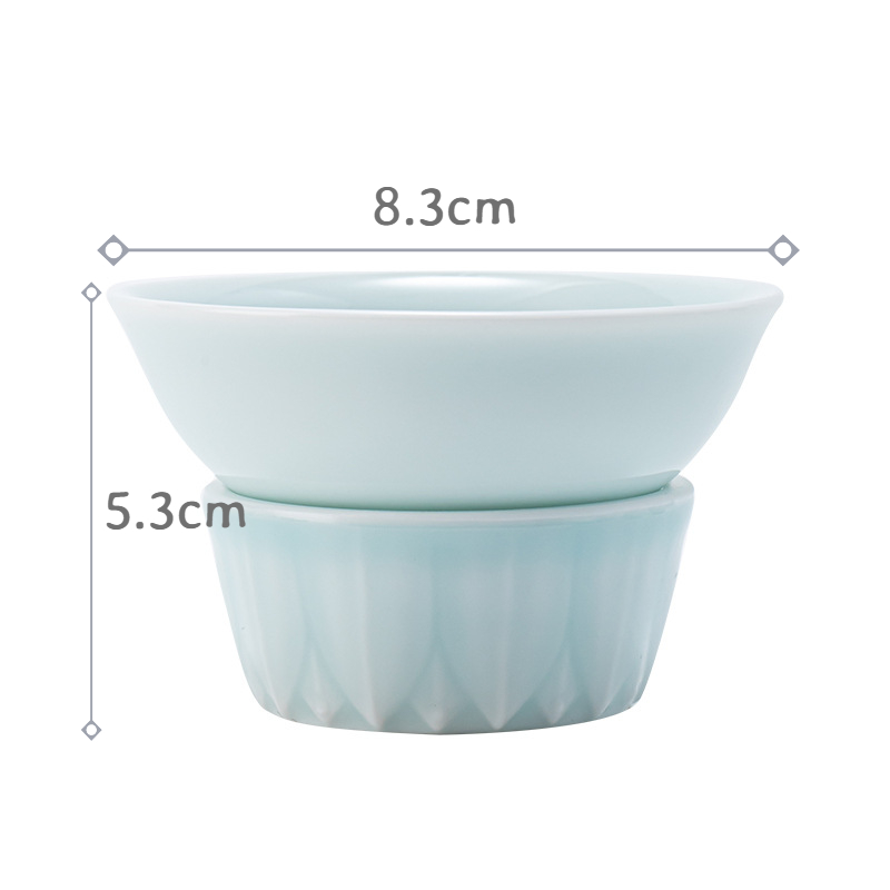 Shadow Blue Porcelain Strainer+Holder