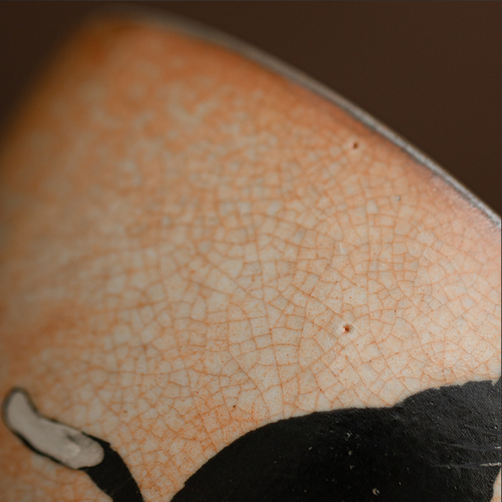 Japanese Shino Ware Style Black Cat Pitcher 160ml