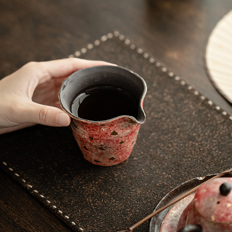 Japanese Style Red Stoneware Fair Cup 130ml