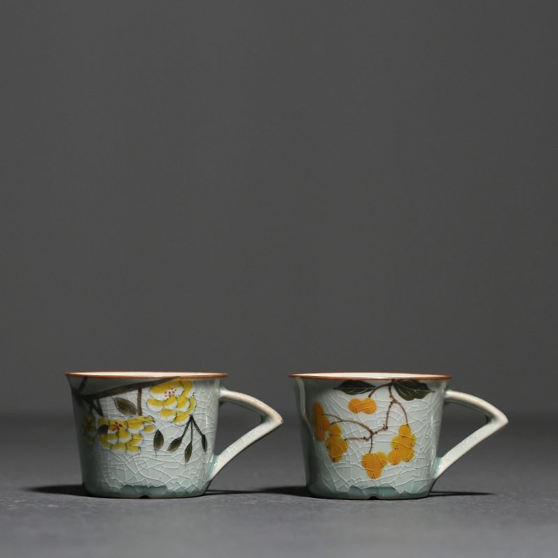 Flower Pattern Expresso Cup Porcelain Tea Cup 60ml