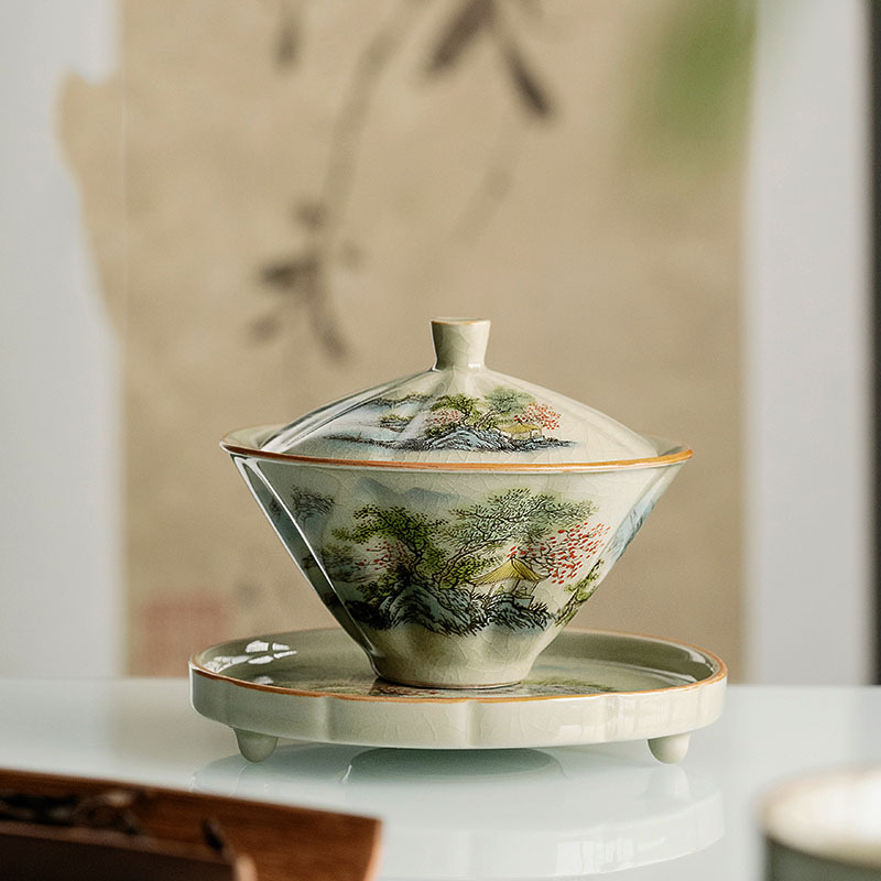  Spring Landscape Gaiwan with Sacuer 130ml