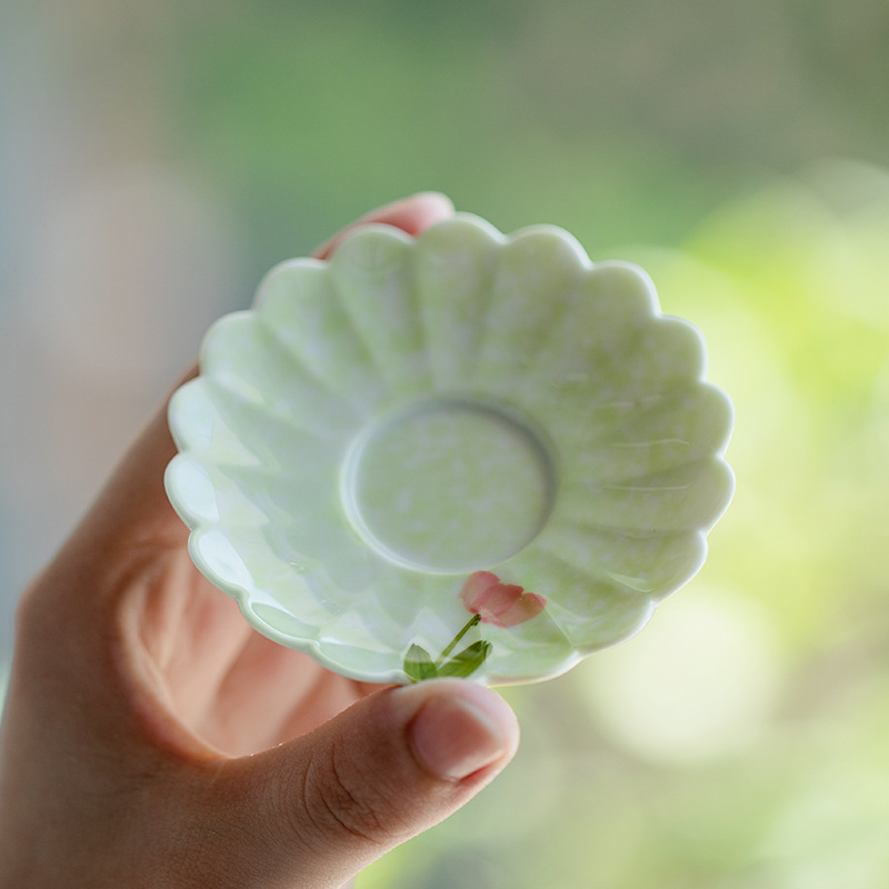 Cute Flower Misty Green Saucer