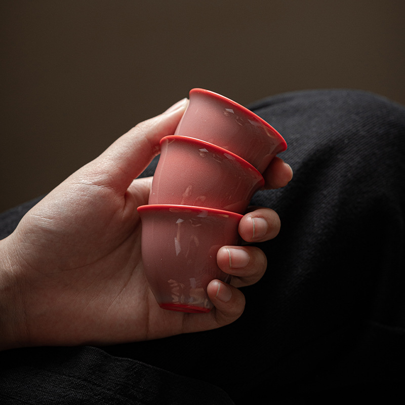 Flaming Pink Porcelain Tea Cup 50ml