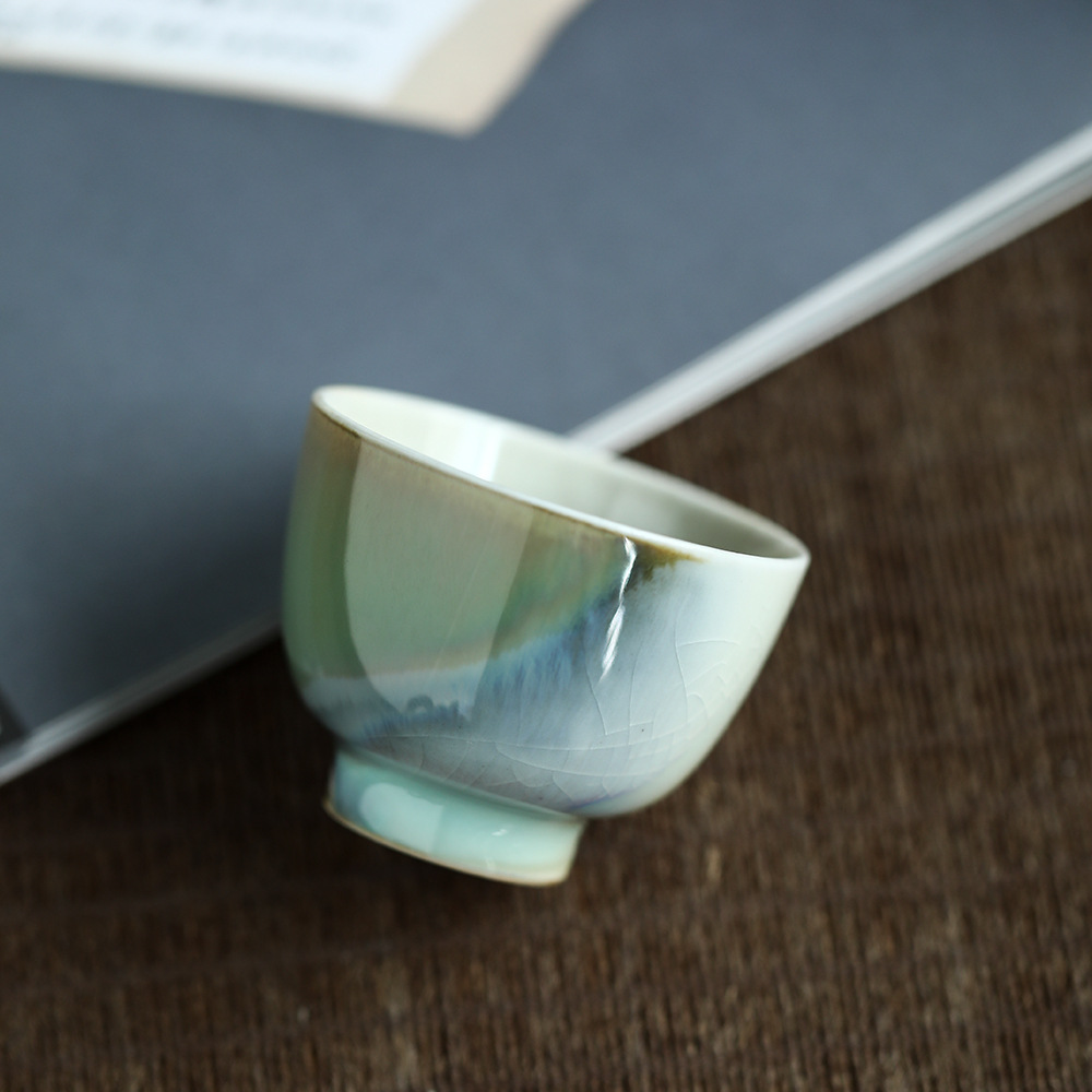 Aurora Green Stoneware Tea Cup 40ml