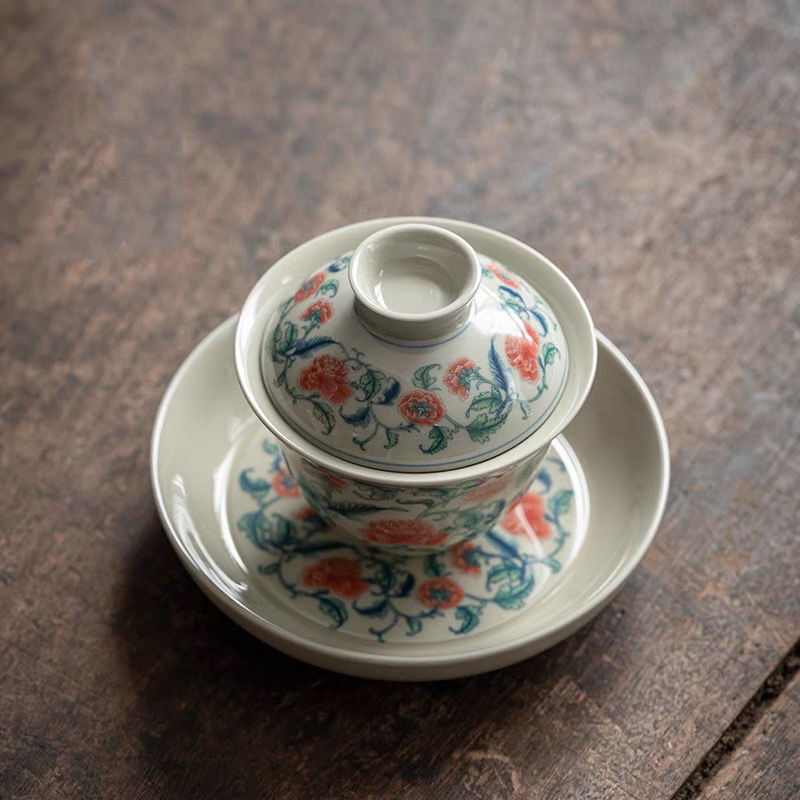 Traditional Lotus Gaiwan with Saucer 150ml