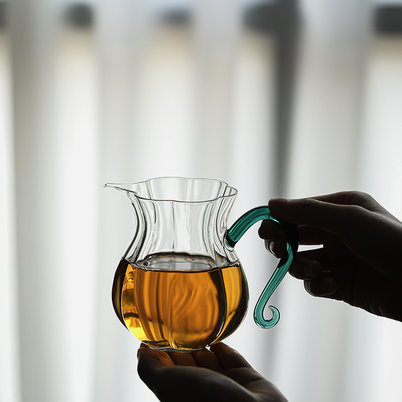 Glass Tea Pitcher with Blue Handle 220ml