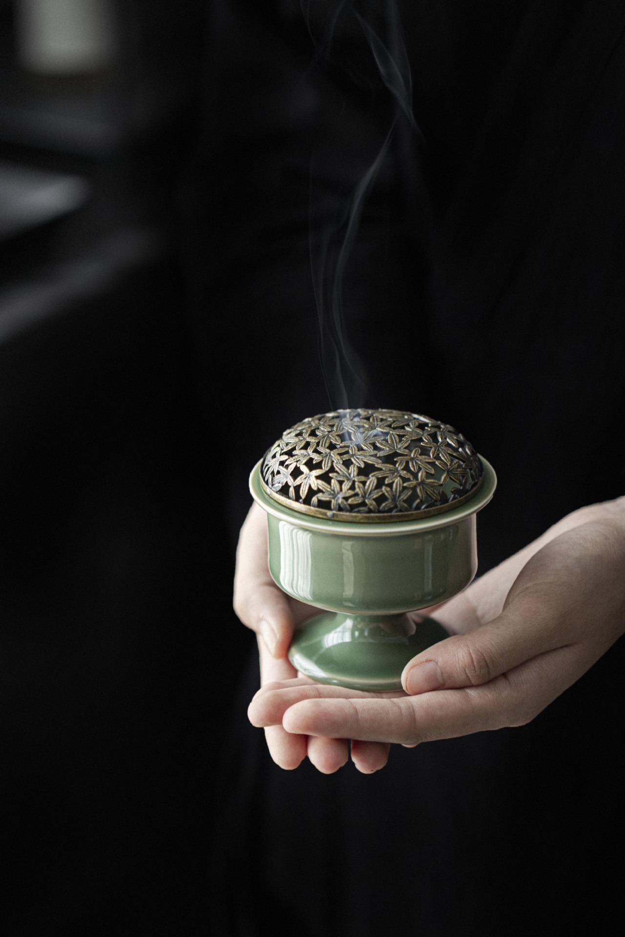 Grail Style Incense Burner with Copper Cover, Portable Size