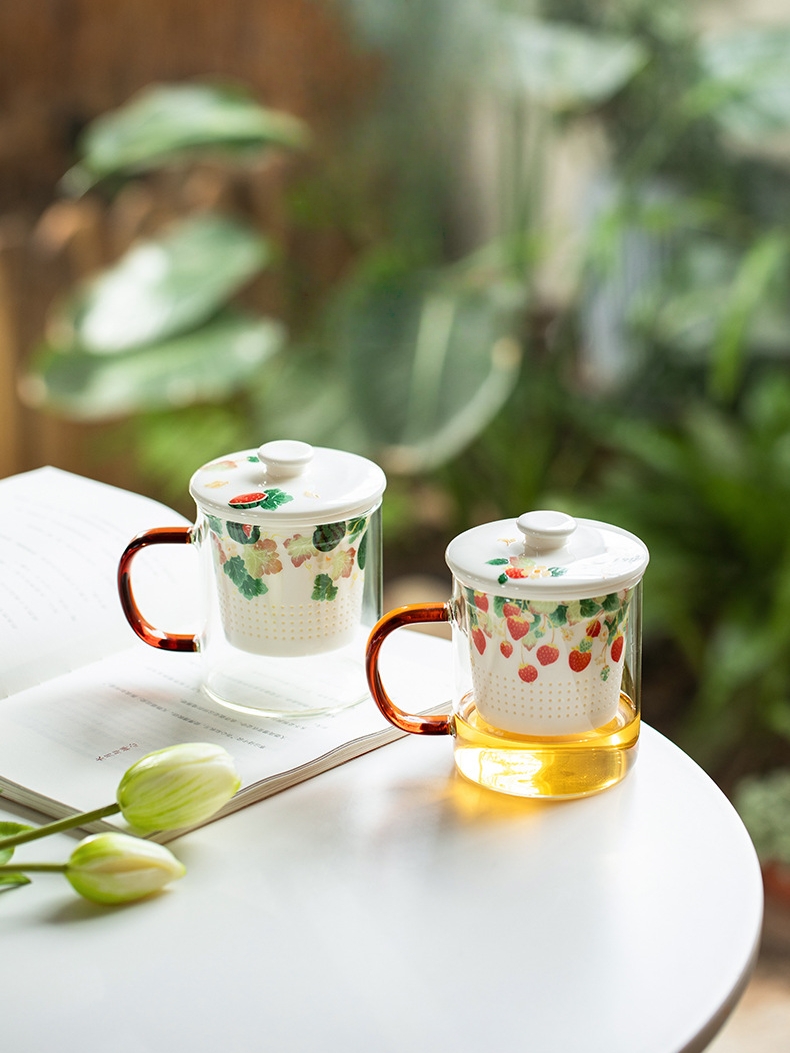 Glass Mug with Porcelain Straner 350ml