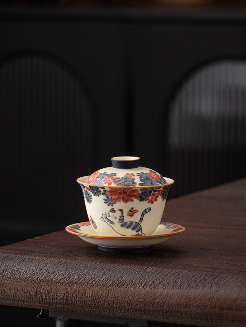 White Cat Ceramic Gaiwan 130ml