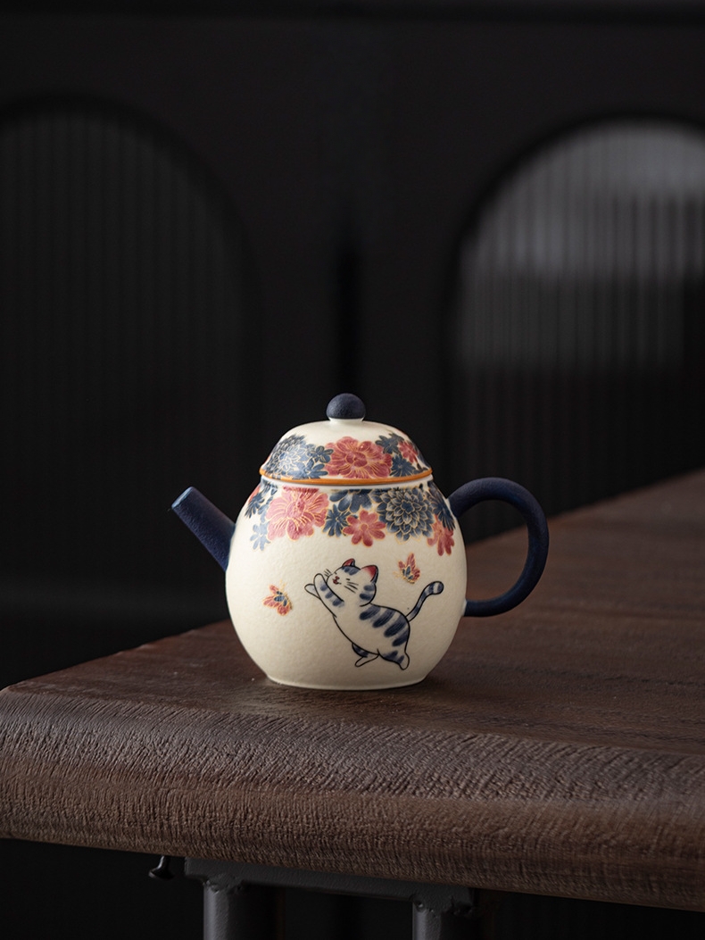 White Cat Ceramic Teapot 130ml