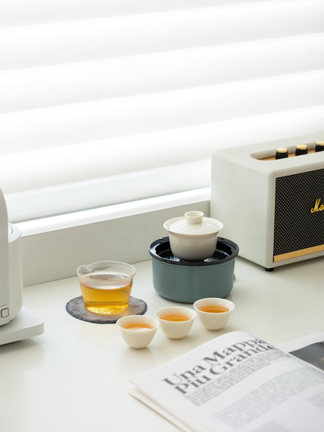 White Porcelain Travel Tea Set