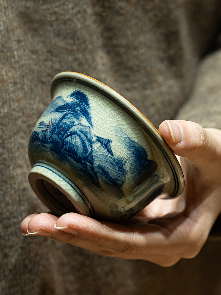 Blue and White Tea Cup Classic Style, 5 Patterns Available, Chinese Kung Fu Tea Cup 120ml