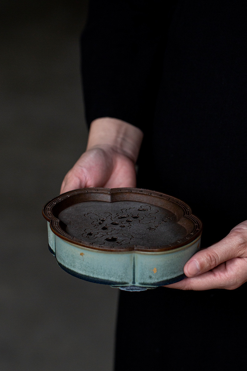 Vintage Style Stoneware Teapot, Handmade Fambe Blaze Tea Set 170ml