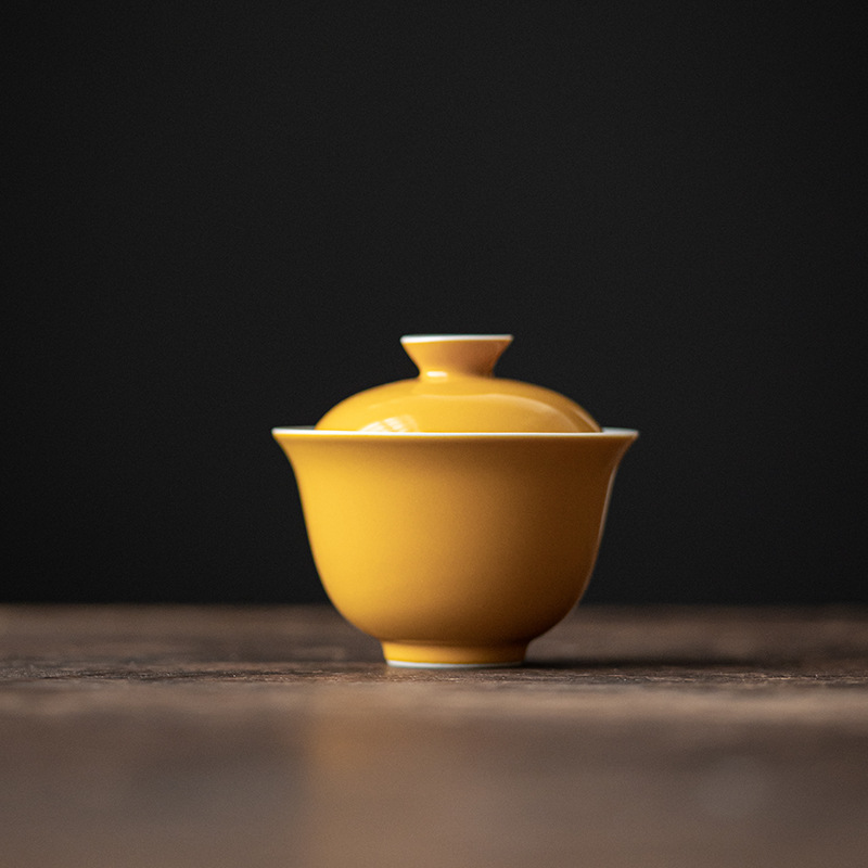 Yellow Gaiwan with Bamboo Deco 150ml