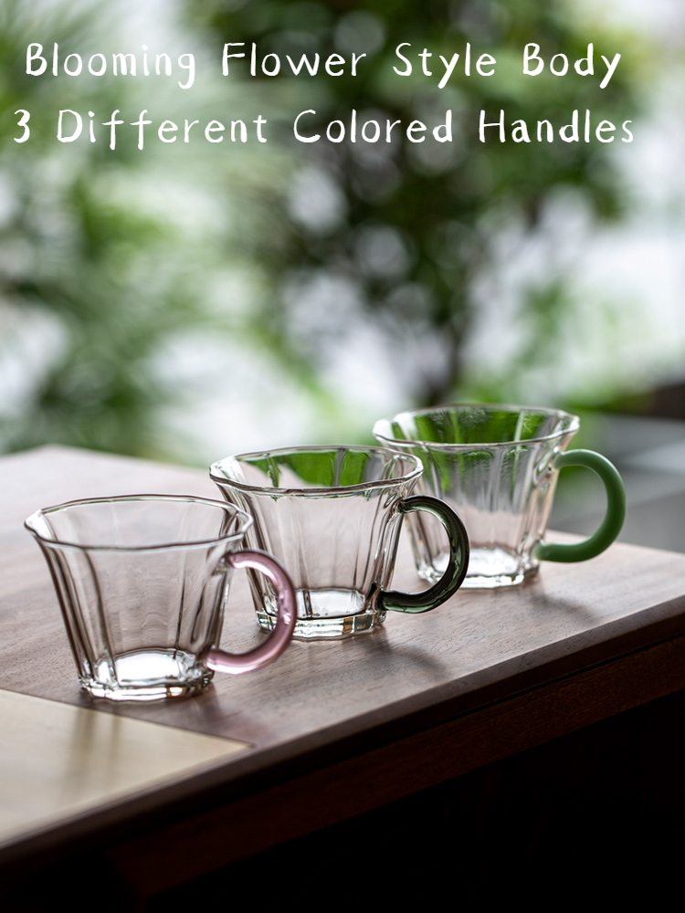 Small Glass Mug with Colored Handle