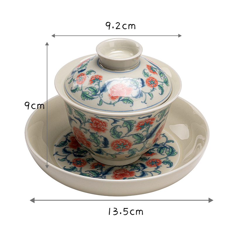 Traditional Lotus Gaiwan with Saucer 150ml