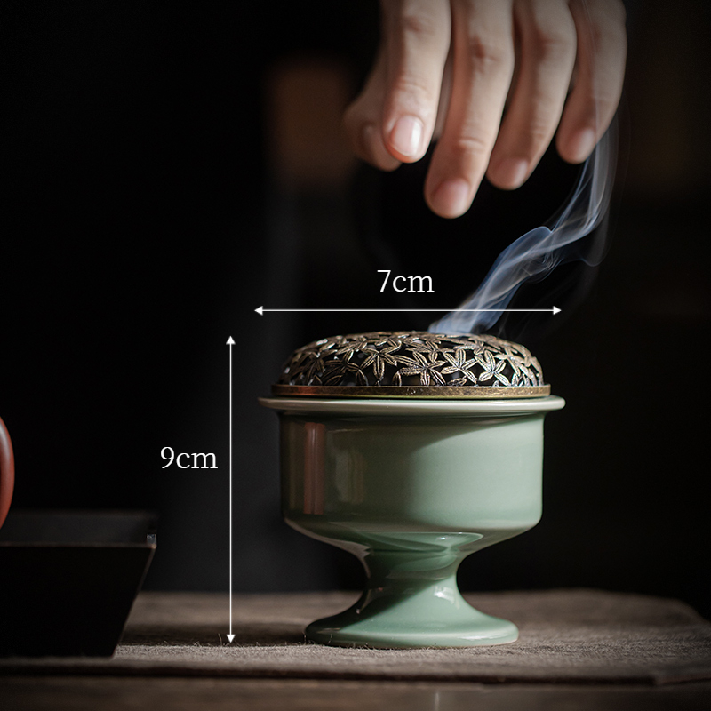 Grail Style Incense Burner with Copper Cover, Portable Size