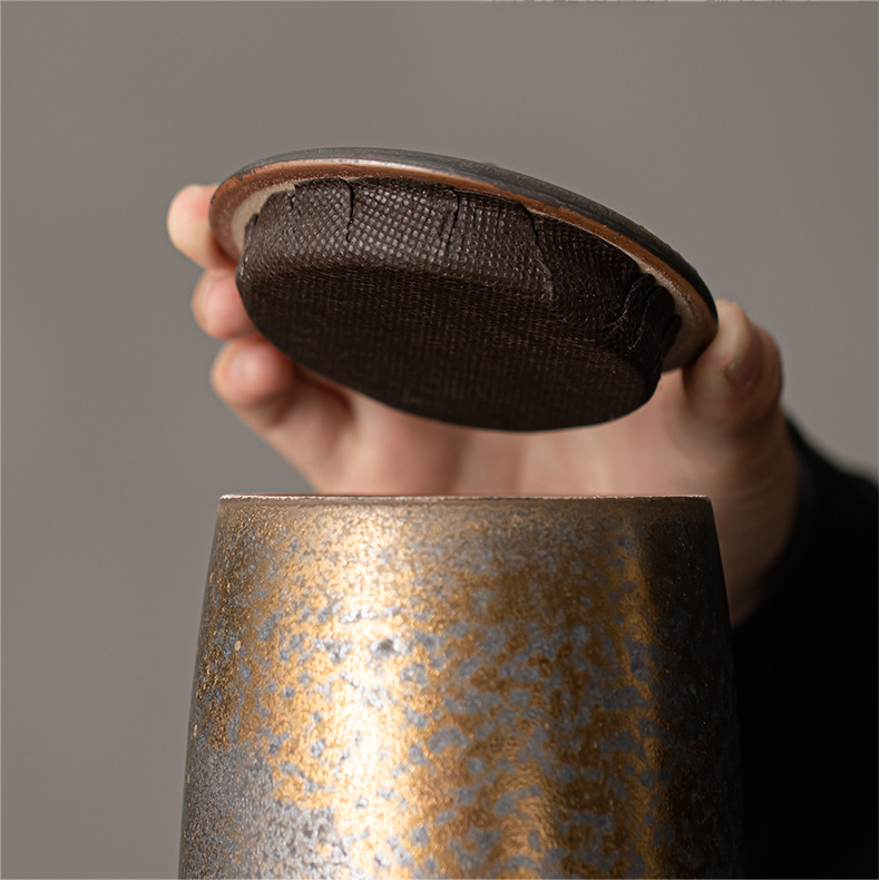 Rust-Glazed Tea Canister 2 Styles Large Volume