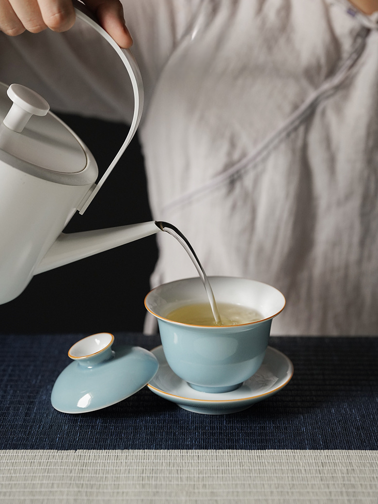 Sky Blue Porcelain Gaiwan