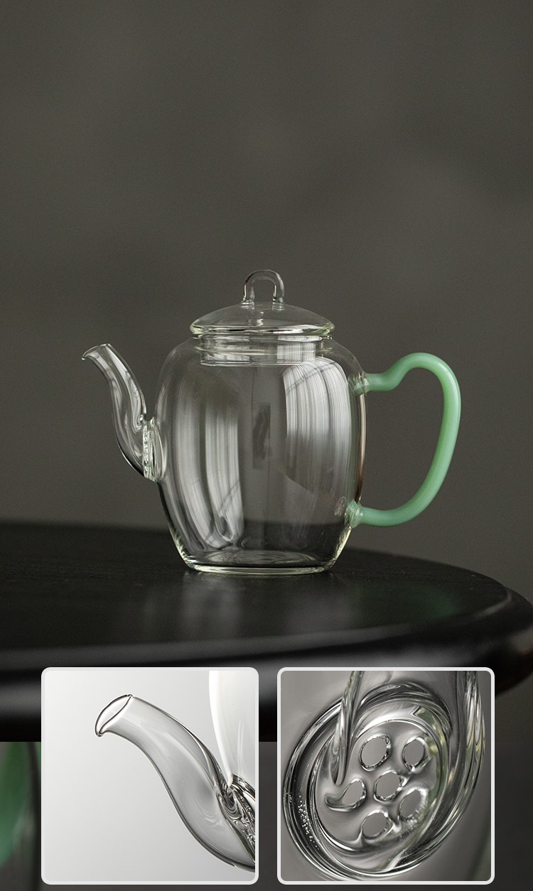  Glass Teapot with Jade Green Handle 240ml