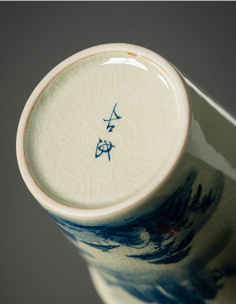 Landscape Fair Cup, 180ml Kung Fu Tea Pitcher, Blue and White Porcelain Jingdezhen Pottery