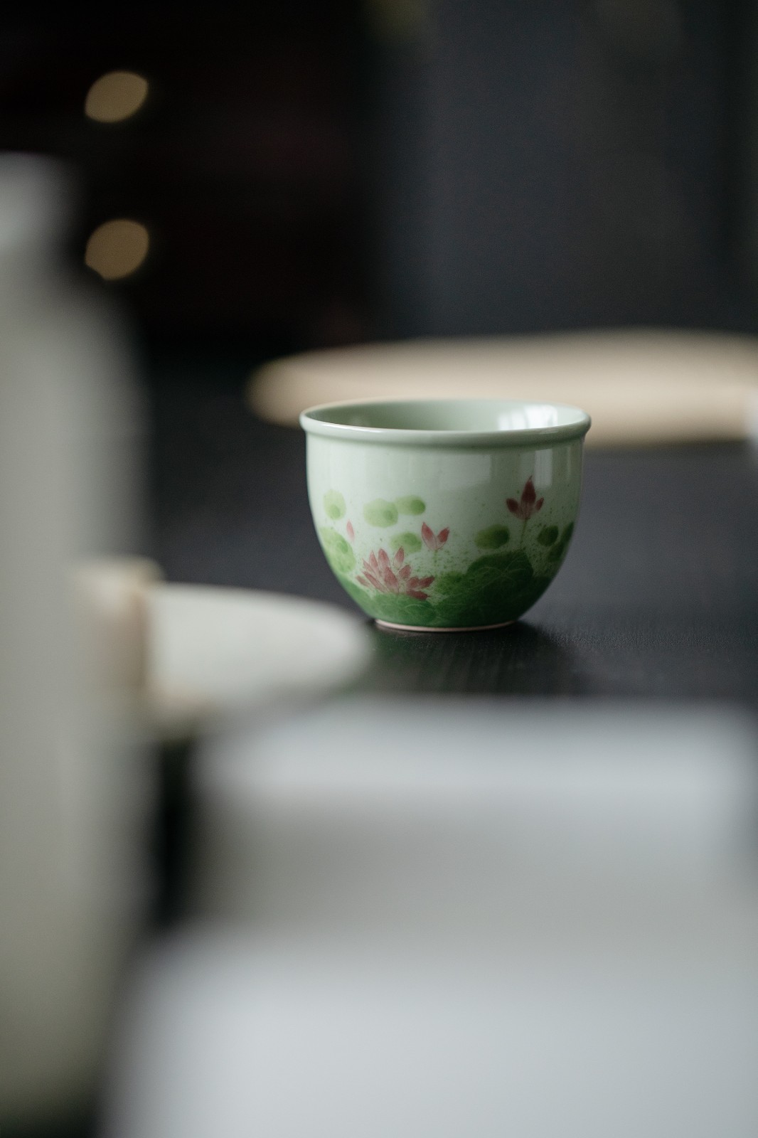 Lotus Tea Cup, Handmade Porcelain Kung Fu Tea Cup 70ml
