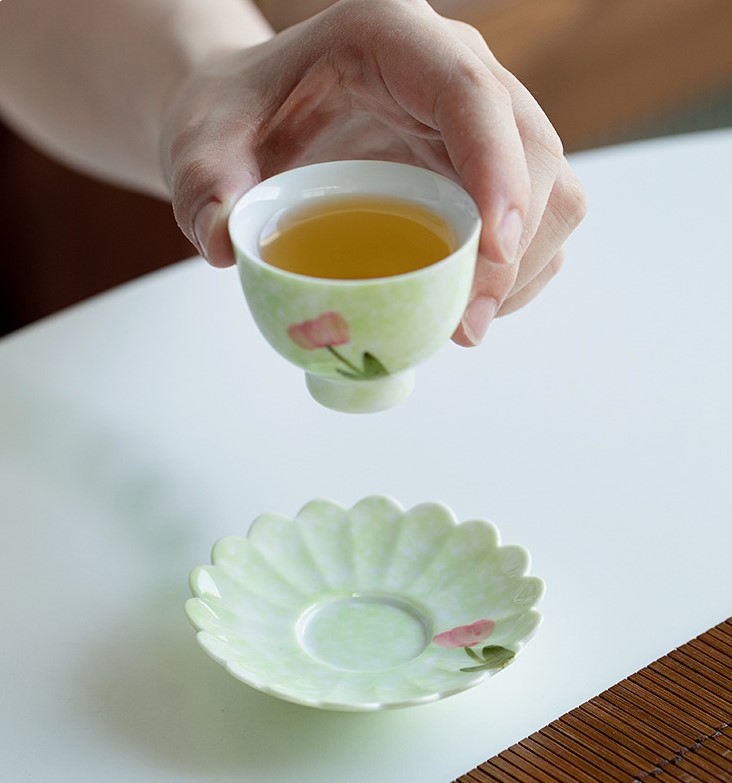 Cute Flower Misty Green Saucer