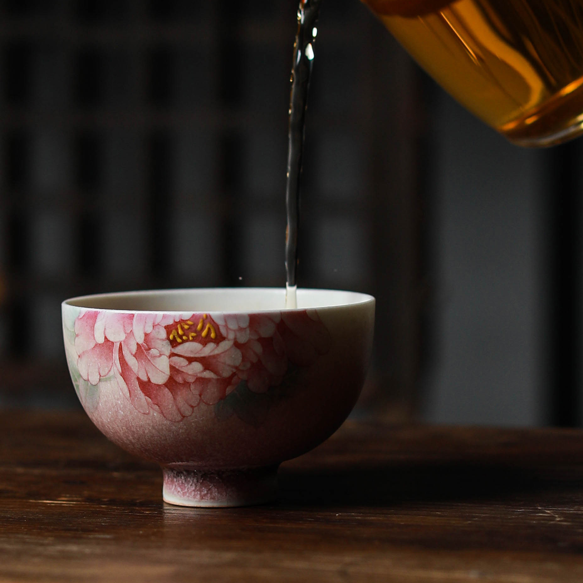Premium Blossom Peony Porcelain Tea Cup 100ml