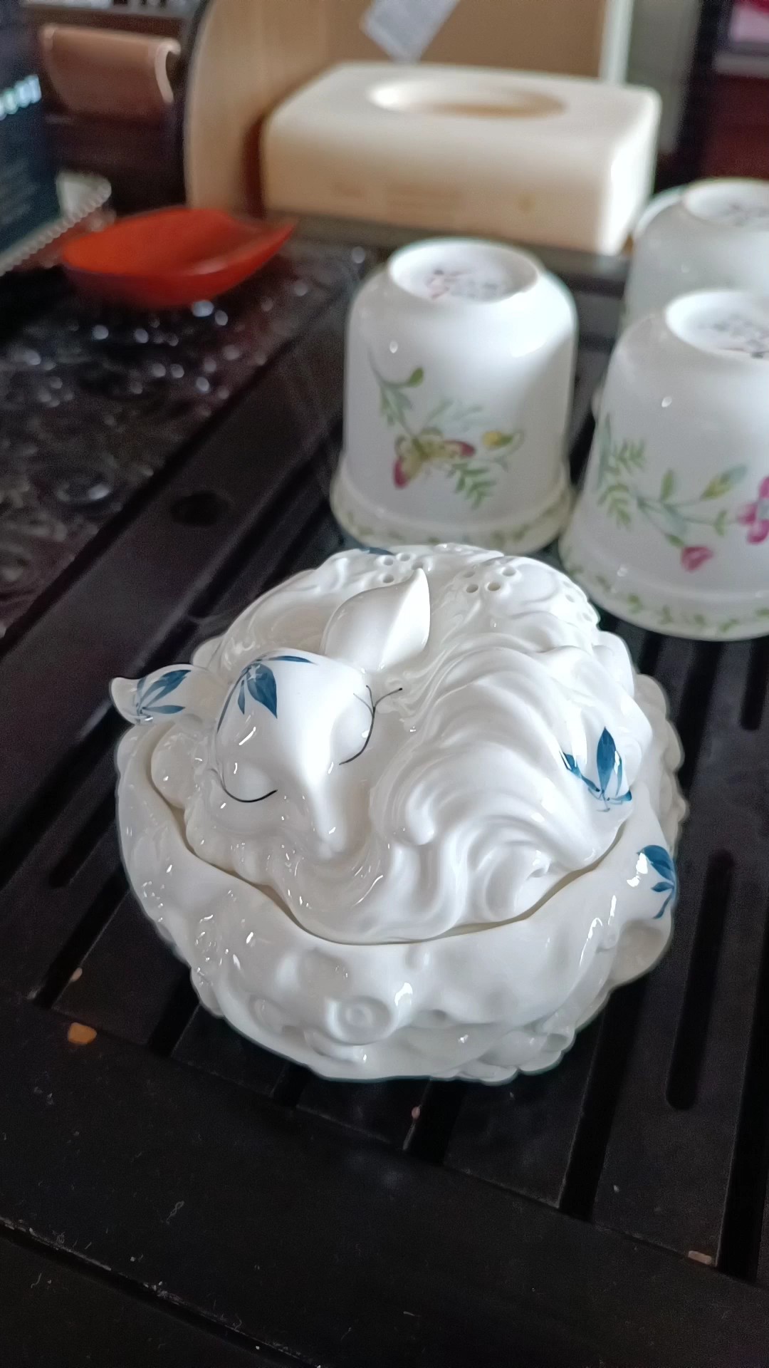 White Fox Porcelain Incense Burner