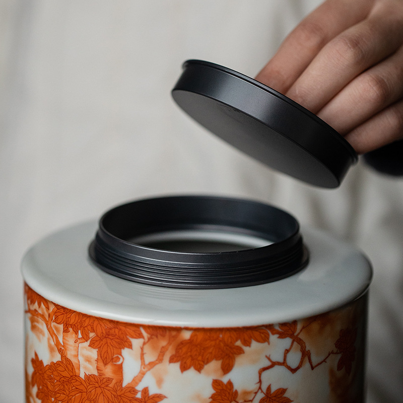 Flaming Phoenix Large Volume Tea Caddy