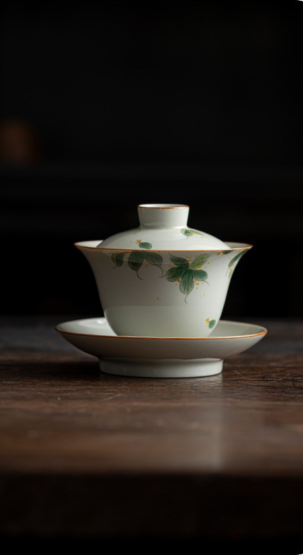 Cute Sweet Gaiwan with Saucer 130ml, Osmanthus/Wisteria/Cherry