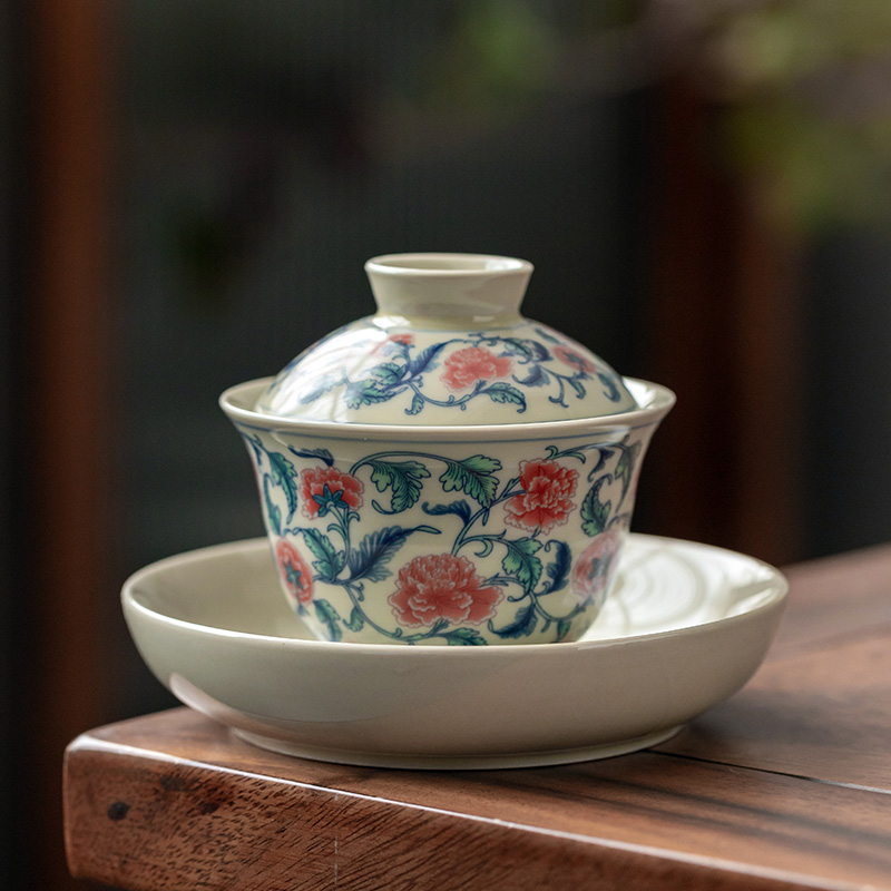 Traditional Lotus Gaiwan with Saucer 150ml