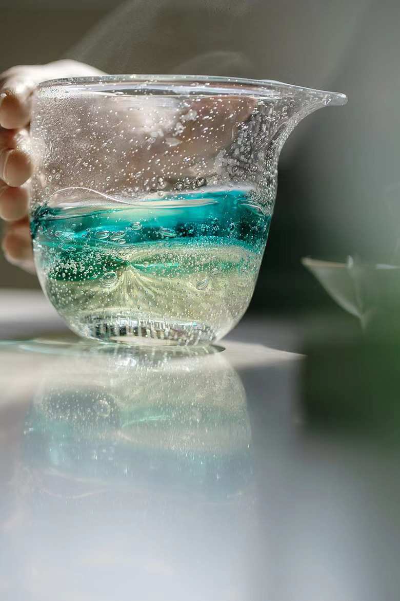 Ocean and Rain Glass Fair Cup, 180ml Kung Fu Tea Pitcher