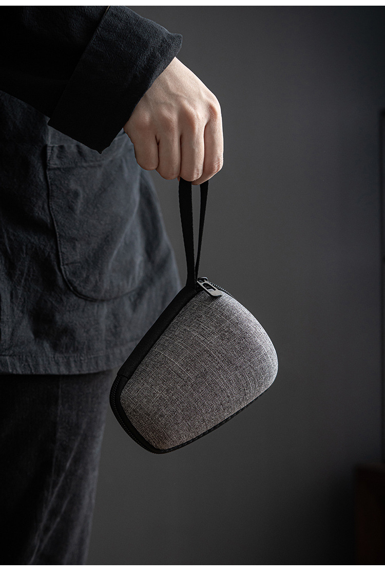 Ash White Travel Tea Set 120ml, 1 Gaiwan+3 Cups+ 1 Fair Cup