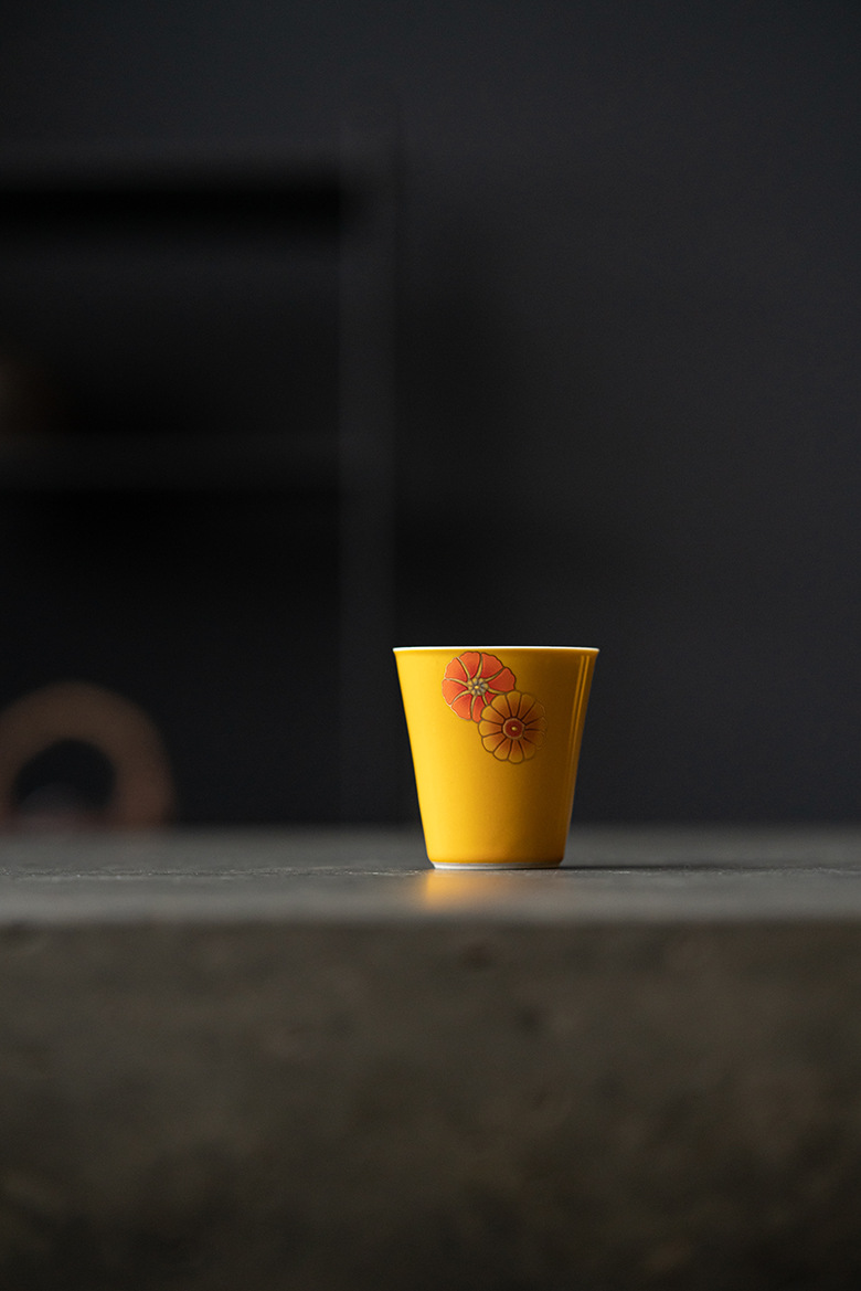Yellow Flower Tea Cup Set (4pcs) 40ml