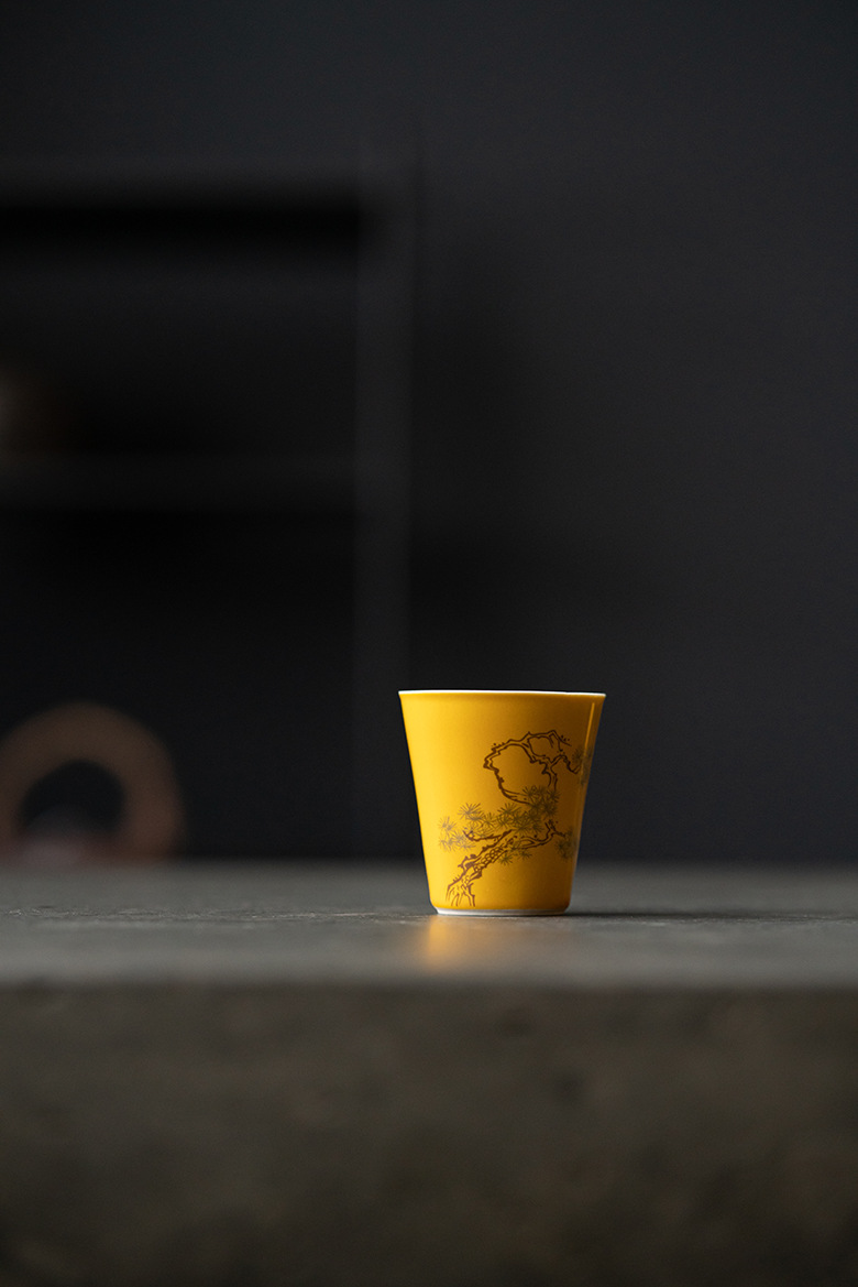 Yellow Flower Tea Cup Set (4pcs) 40ml