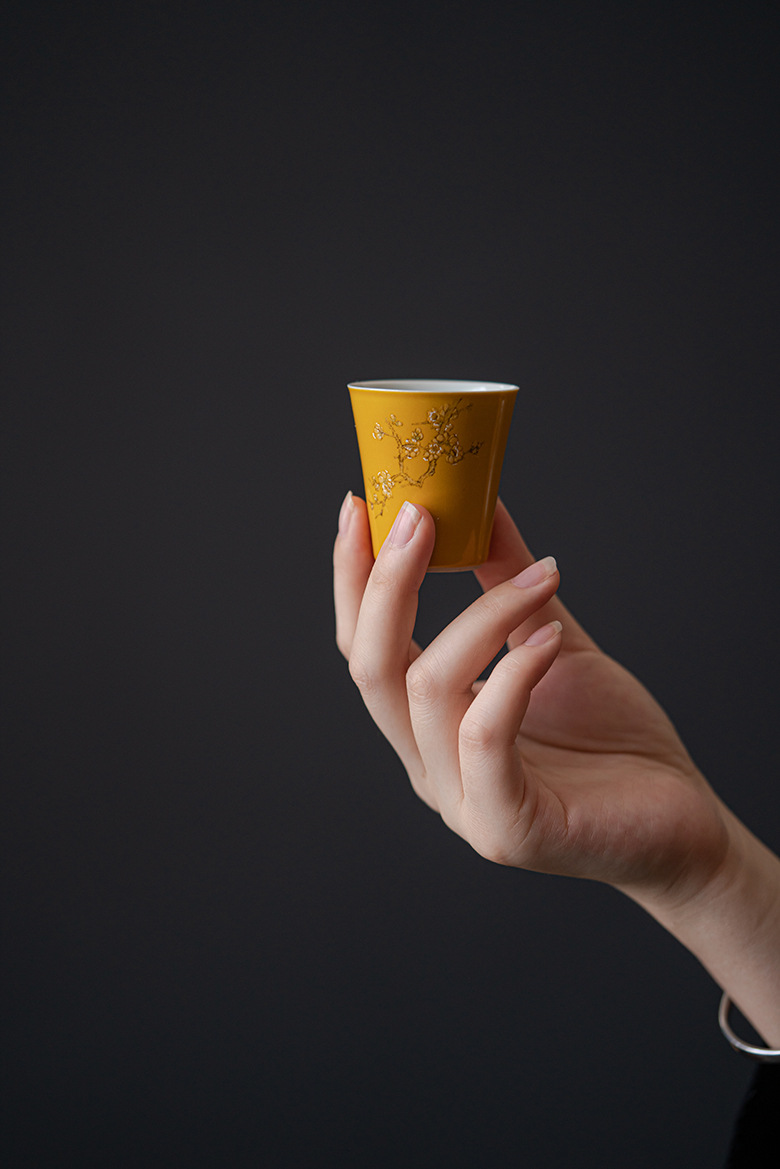 Yellow Flower Tea Cup Set (4pcs) 40ml