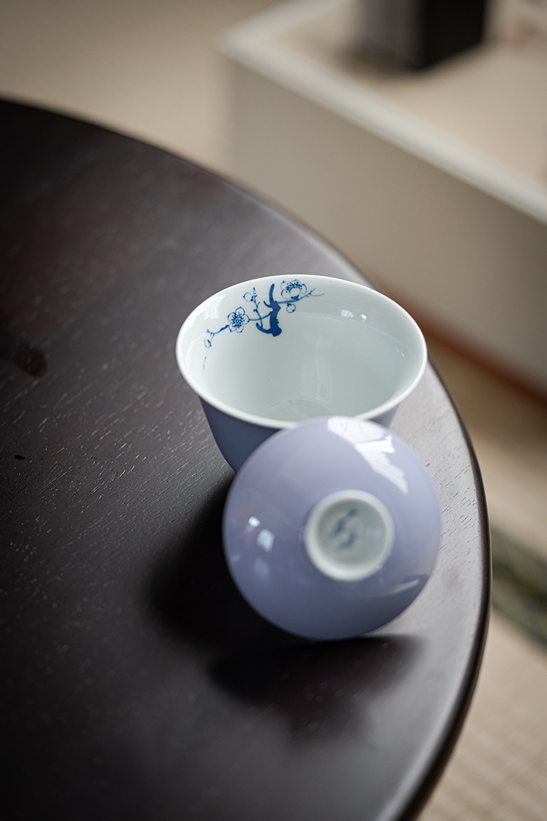Purple Blum Porcelain Gaiwan 150ml