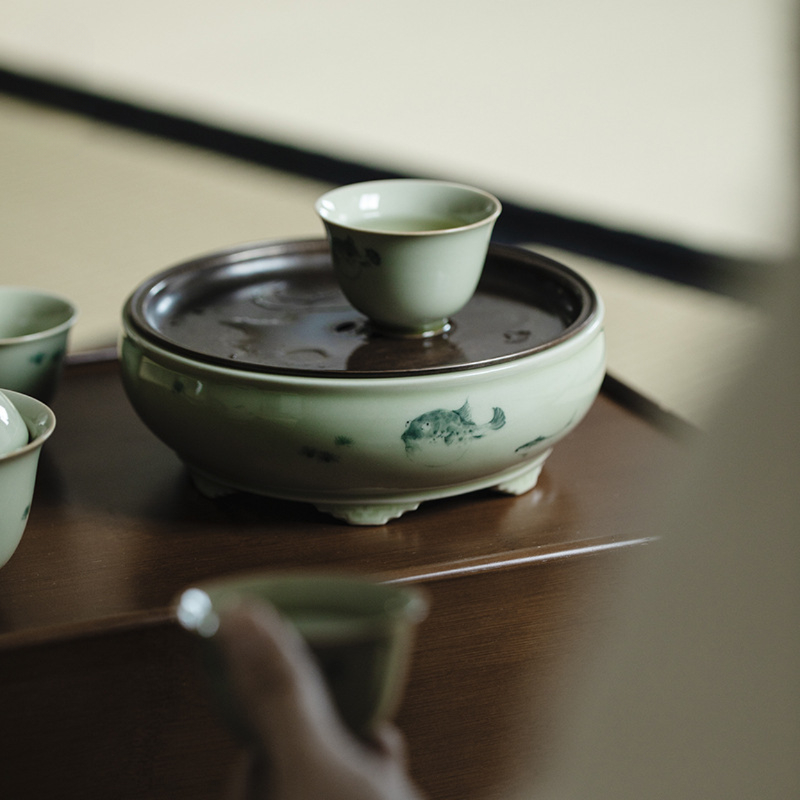 Funny Balloonfish Gaiwan, Porcelain Kungfu Tea Set 120ml
