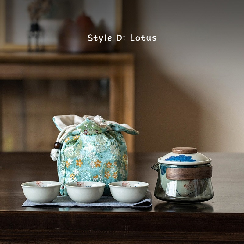 Cute Flower Travel Tea Set 230ml, 6 Styles Optional